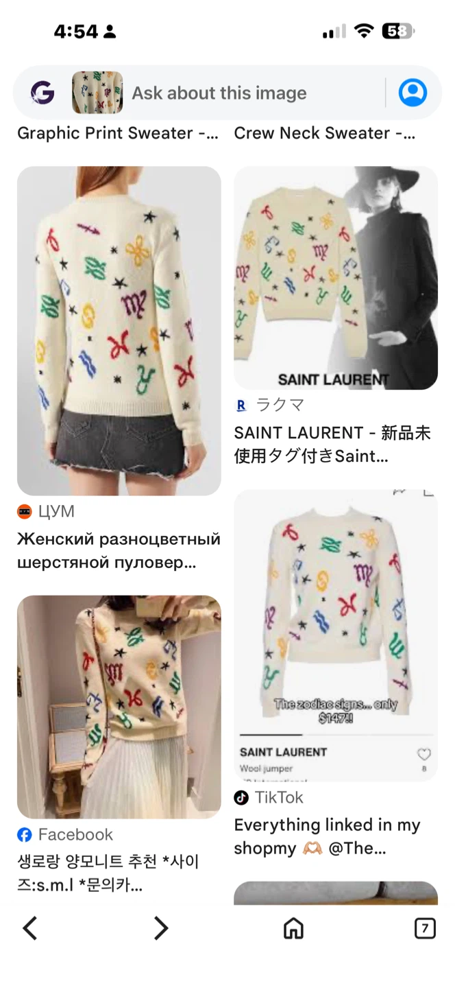 Authentic Saint Laurent Zodiac Sweater