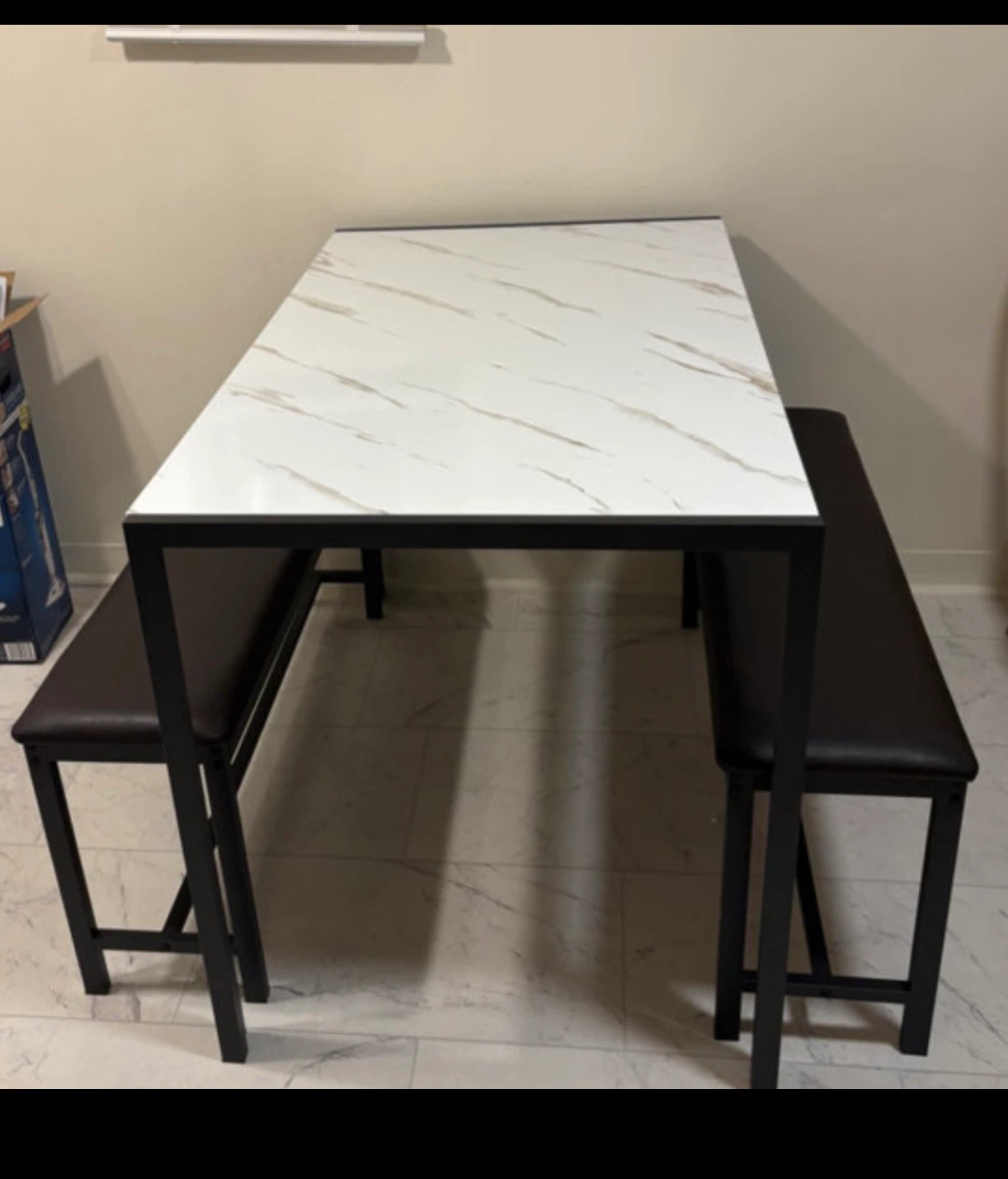 Ebern Designs 3-Piece Faux Marble Dining Set