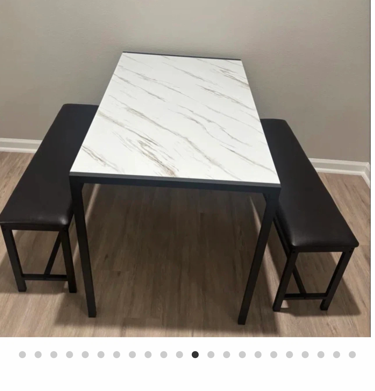 Ebern Designs 3-Piece Faux Marble Dining Set - photo 2