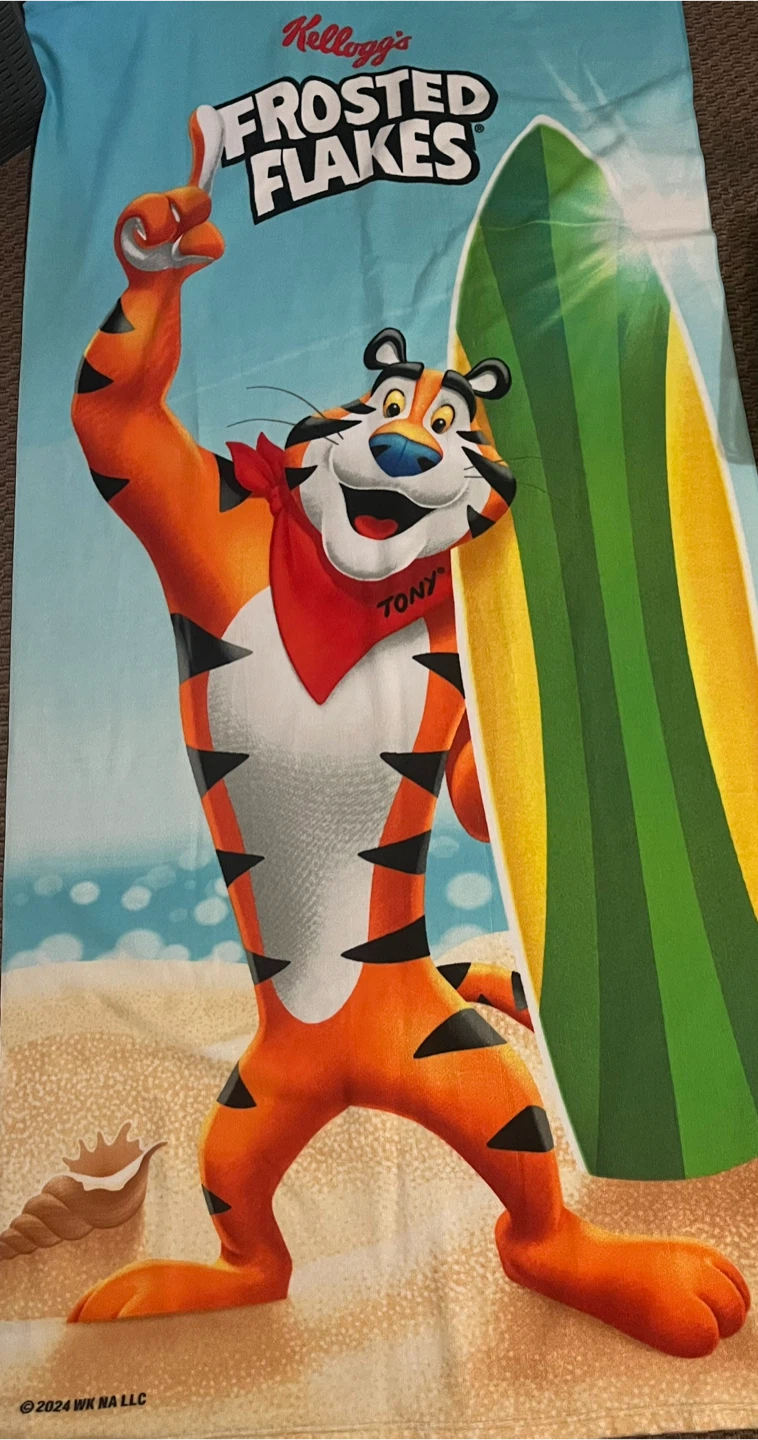 Rare- Kellogg's Frosted Flakes Tony the Tiger Beach Towel