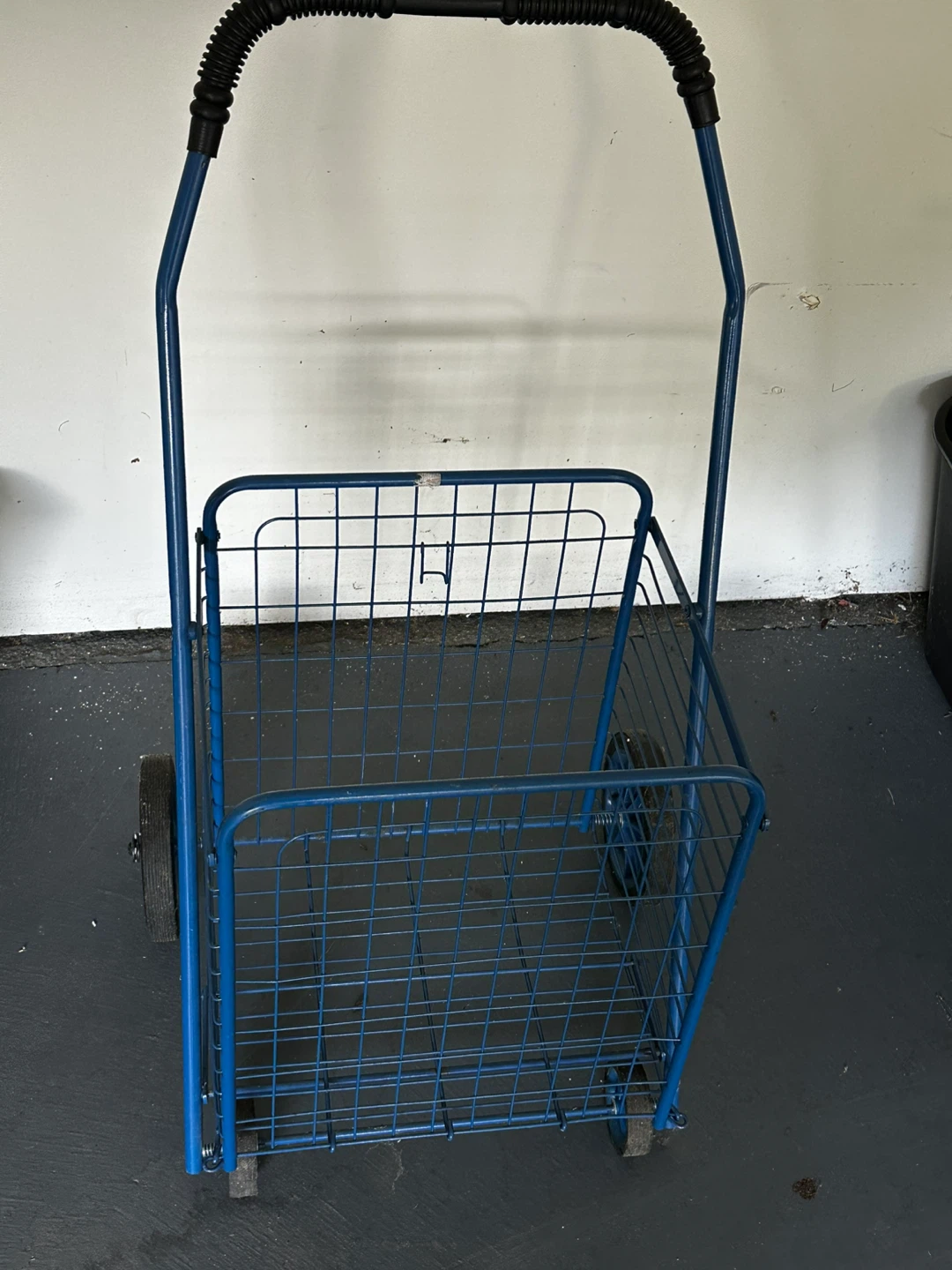 Blue Metal Rolling Utility Shopping Cart
