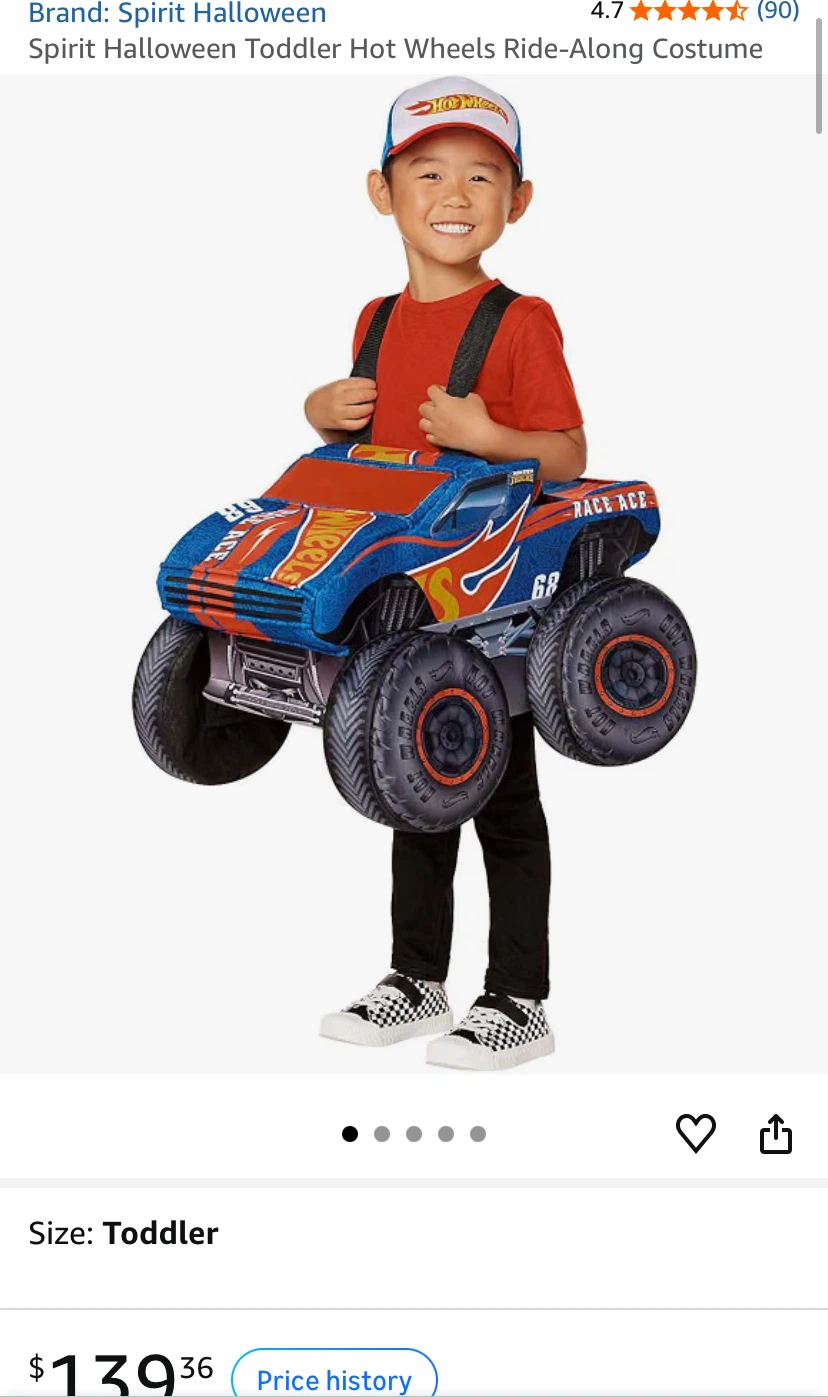 Spirit Halloween Hot Wheels Ride-Along Costume