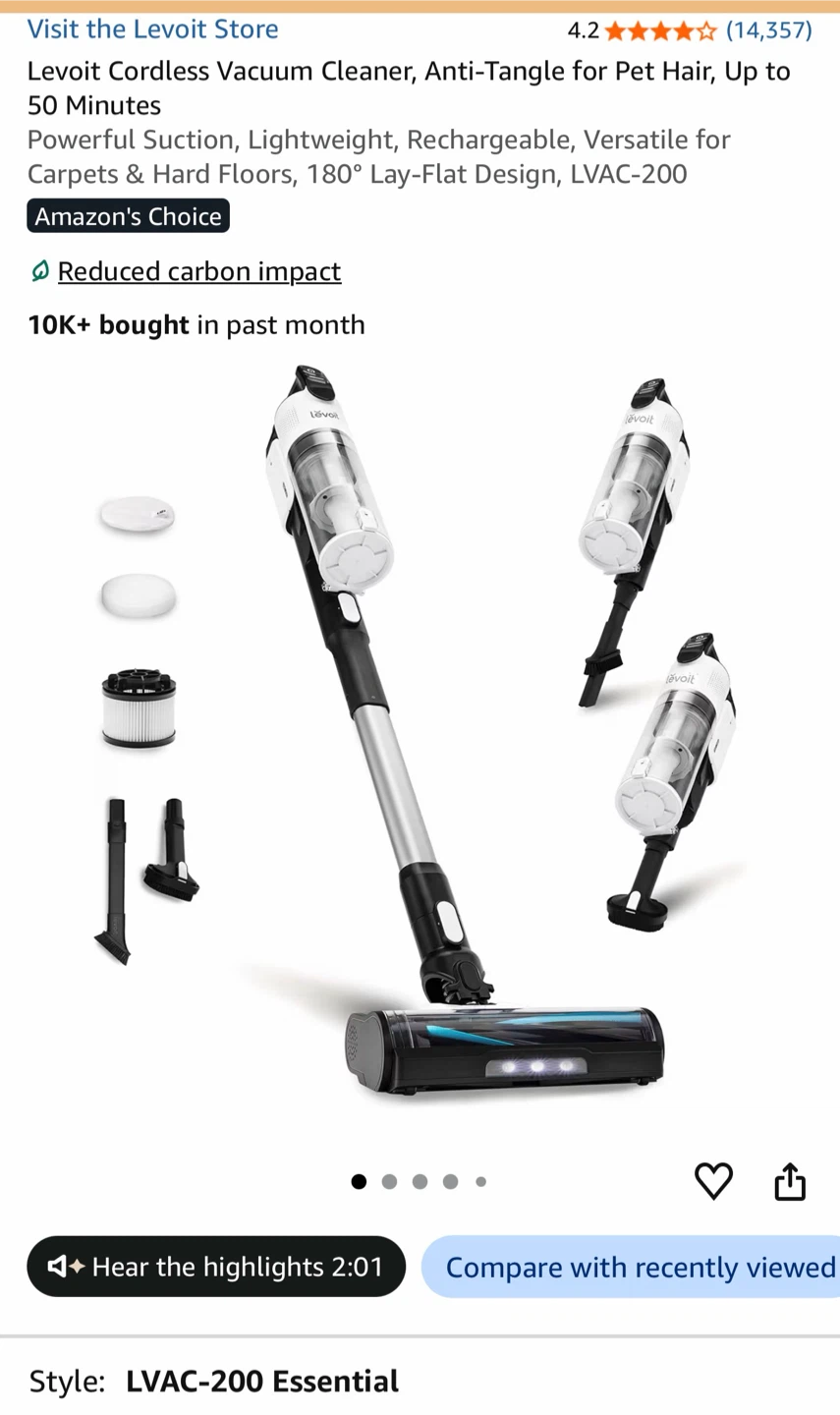 Levoit Cordless Vacuum Cleaner LVAC-200