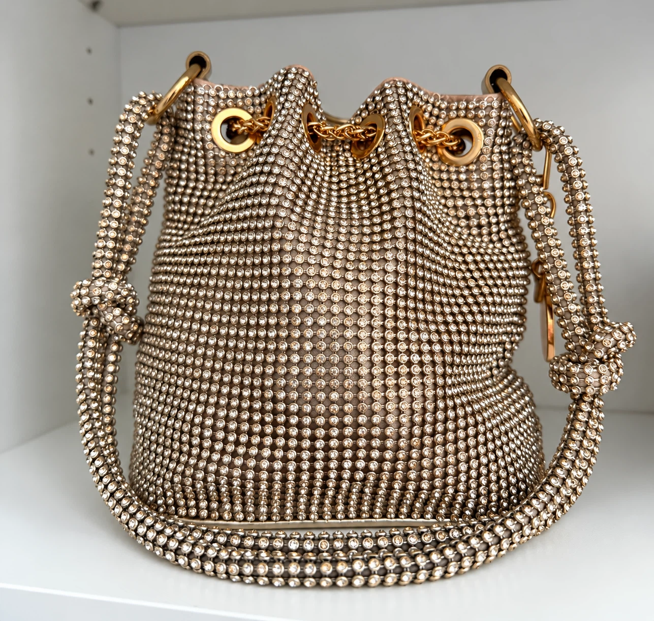 Aldo Rhinestone Crystal Bucket Bag - photo 2