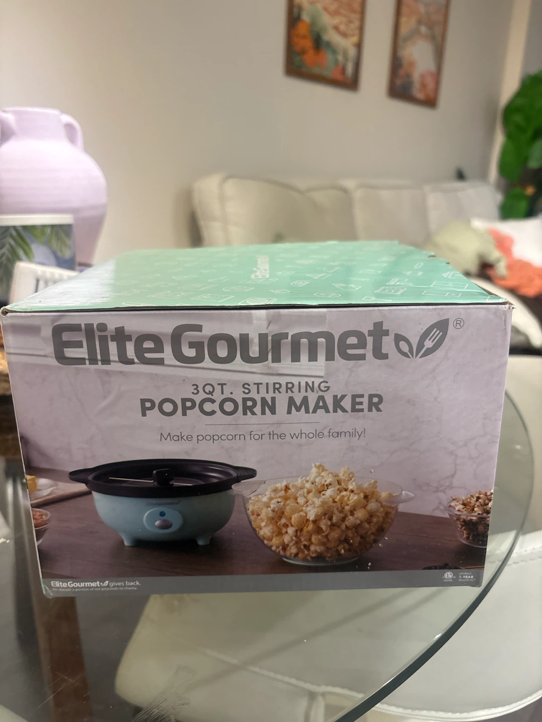 Elite Gourmet 3qt Stirring Popcorn Maker