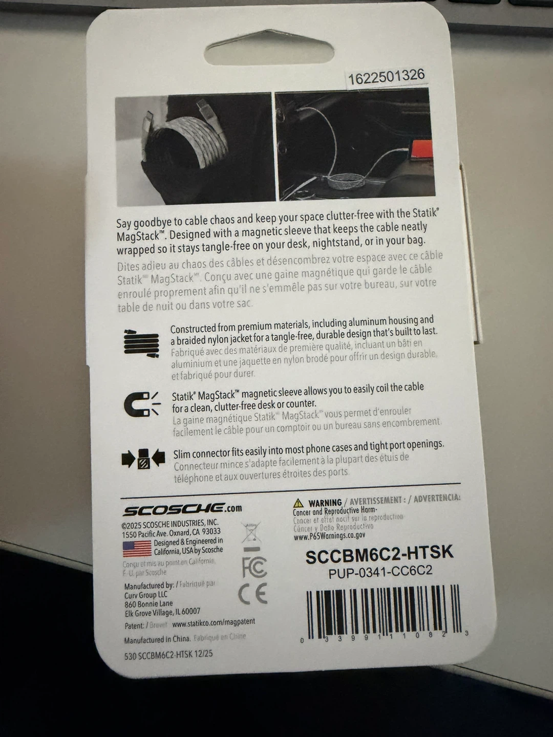 Scosche MagStack USB-C to USB-C Tangle-Free Cable