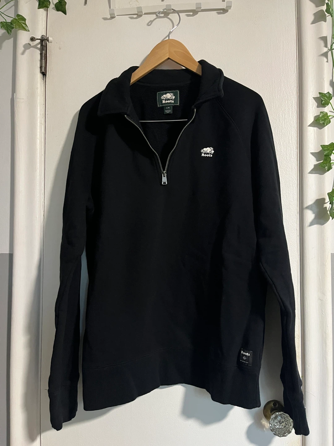 Men’s Roots Quarter-Zip Sweater - L
