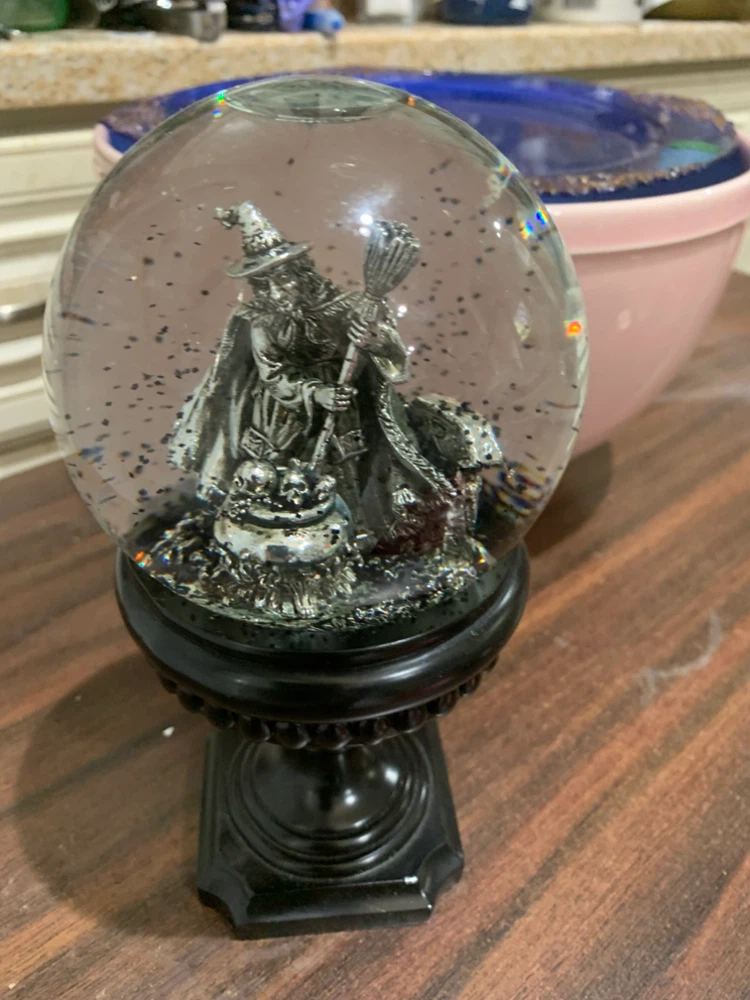 Witch and Cauldron Halloween Snow Globe