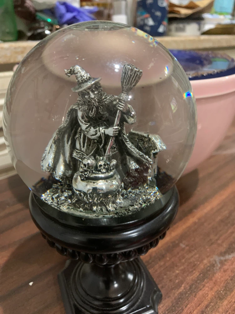 Witch and Cauldron Halloween Snow Globe - photo 3