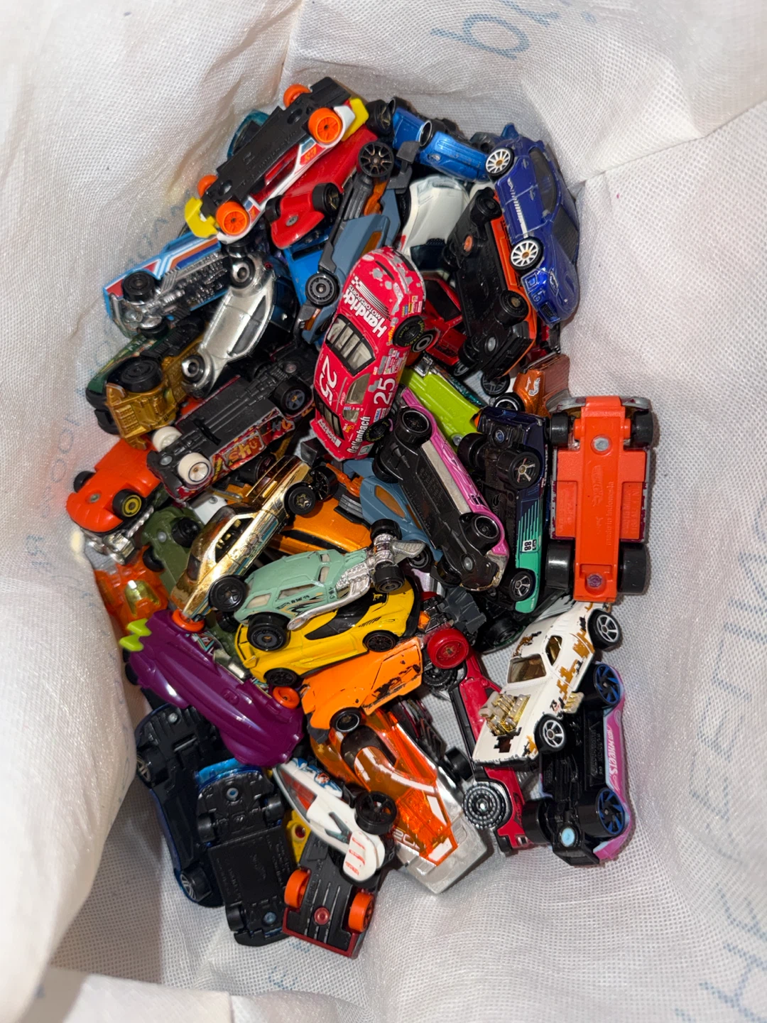 60 Hot Wheels toy cars