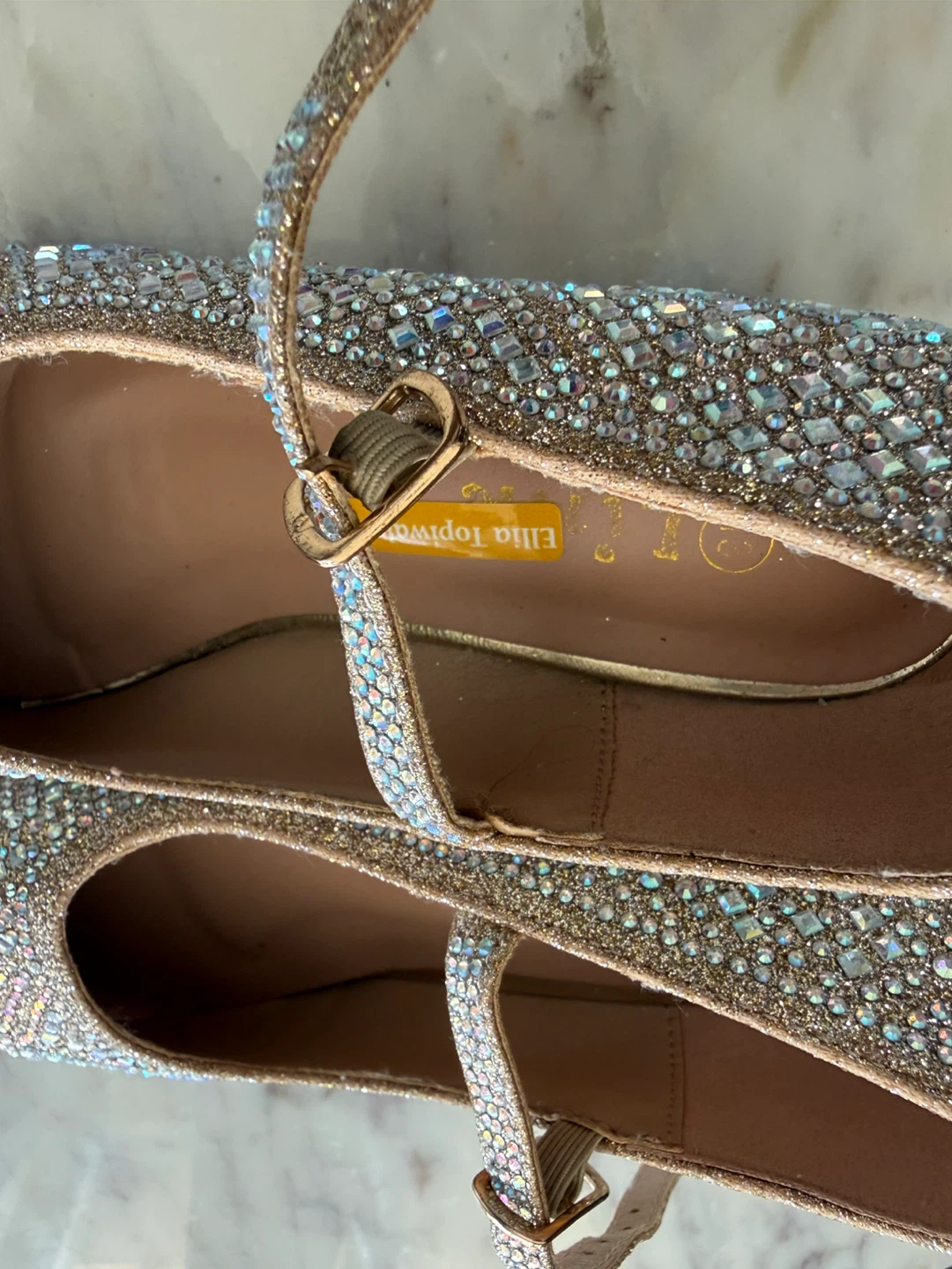 Link Girls Rhinestone Mary Jane Heels Size 13 - photo 2