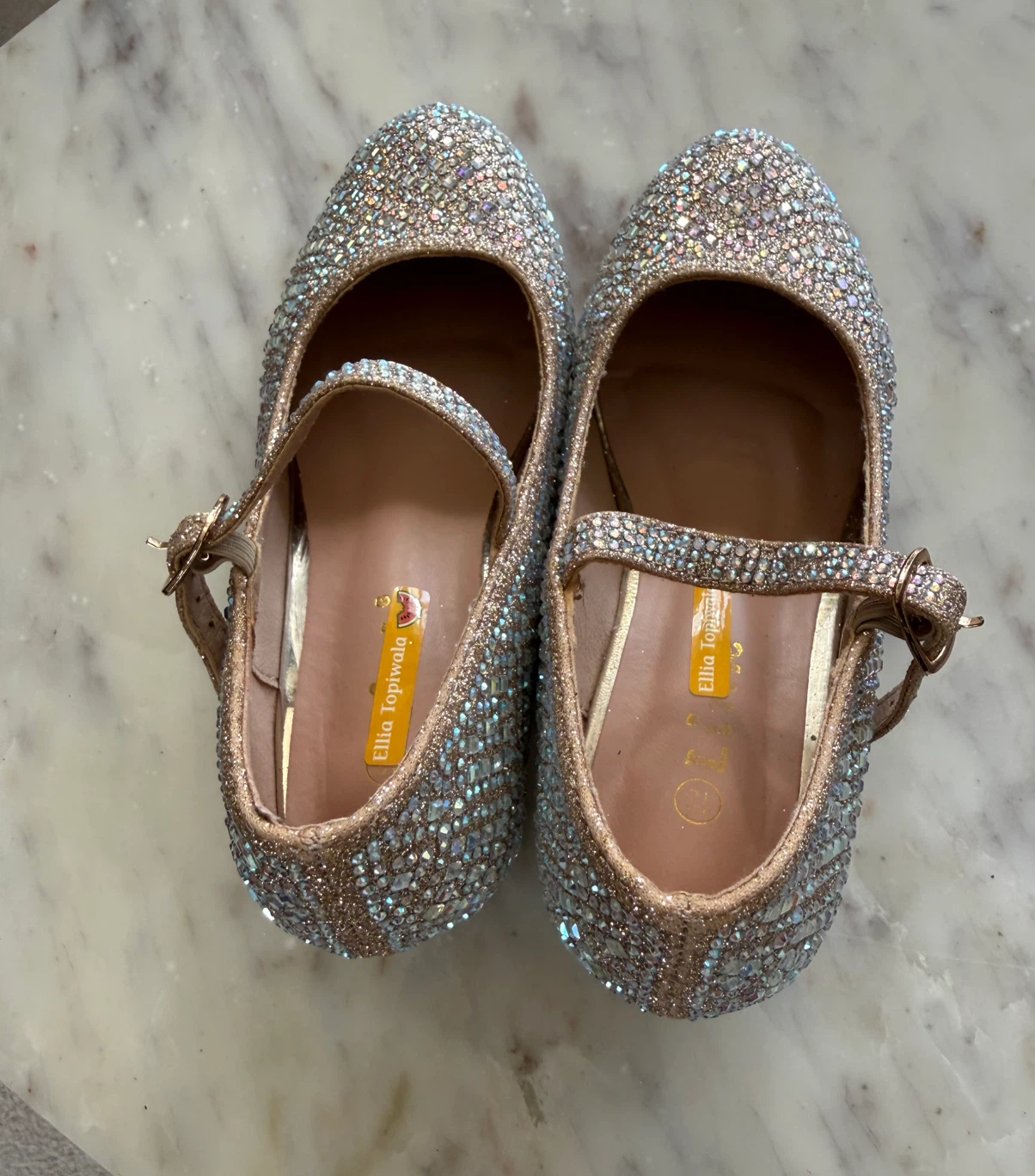 Link Girls Rhinestone Mary Jane Heels Size 13 - photo 3