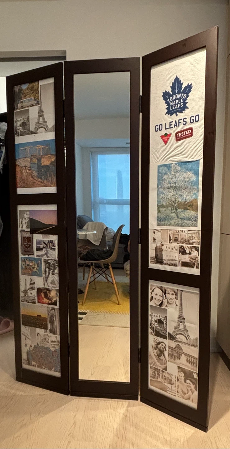 3-Panel Decorative Mirror Room Divider