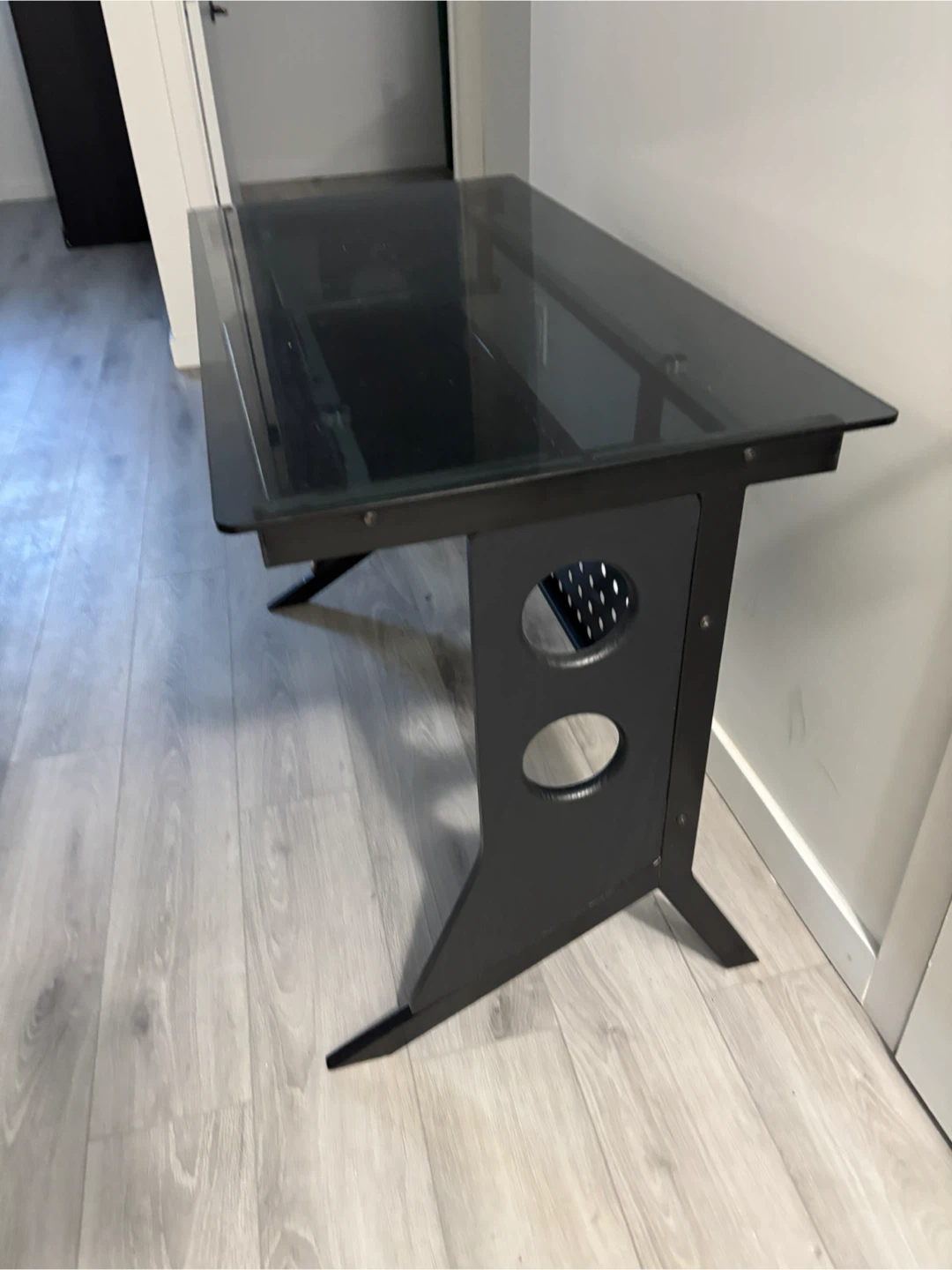 Black Glass Computer Desk - photo 2