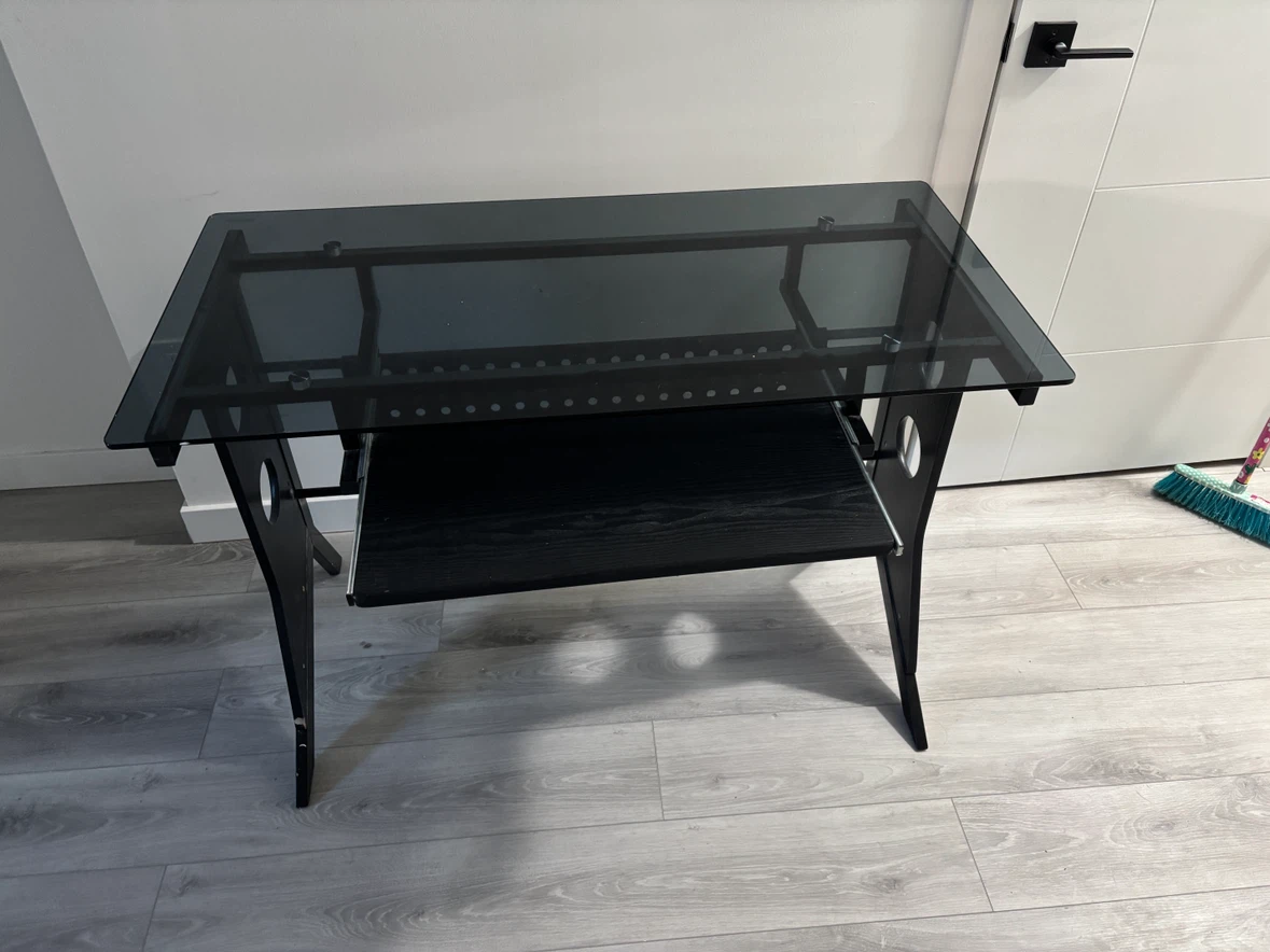 Black Glass Computer Desk - photo 3