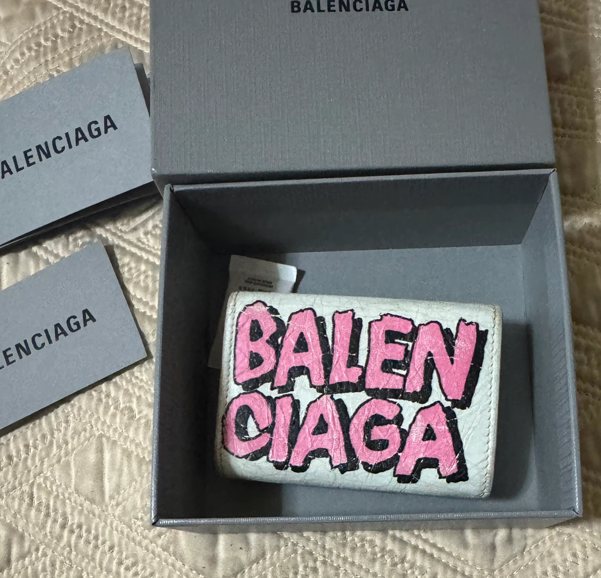 Balenciaga Trifold Graffiti Wallet