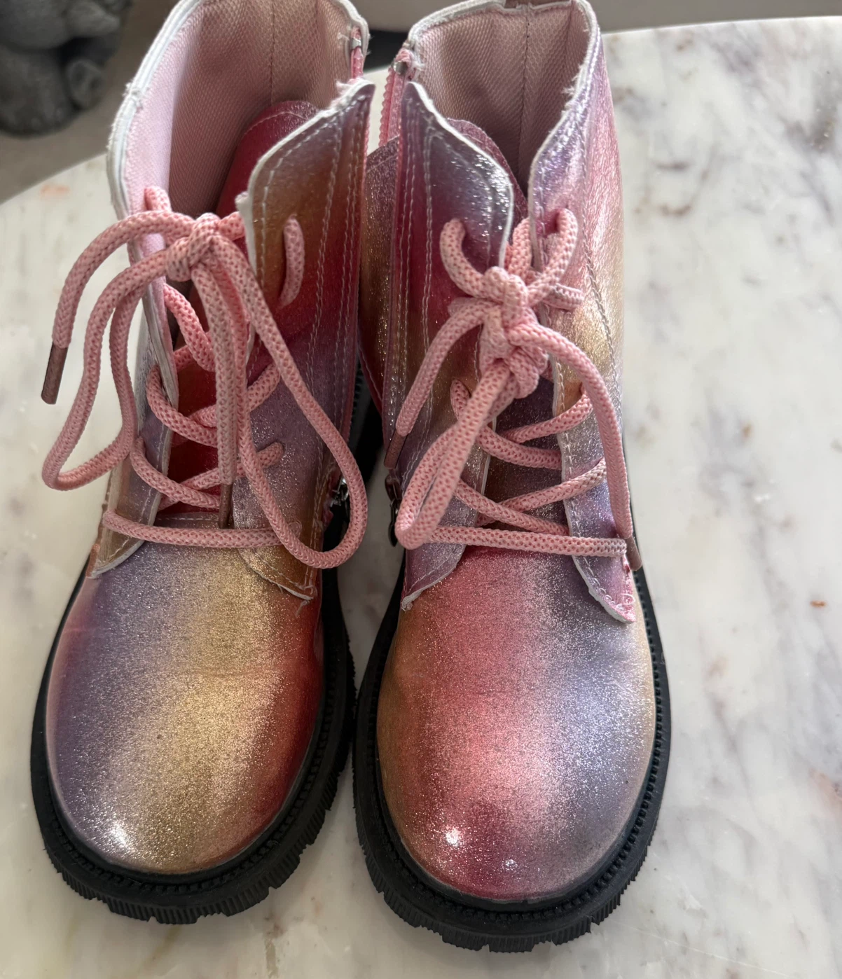 Girls glittery ombre ankle boots, size 32