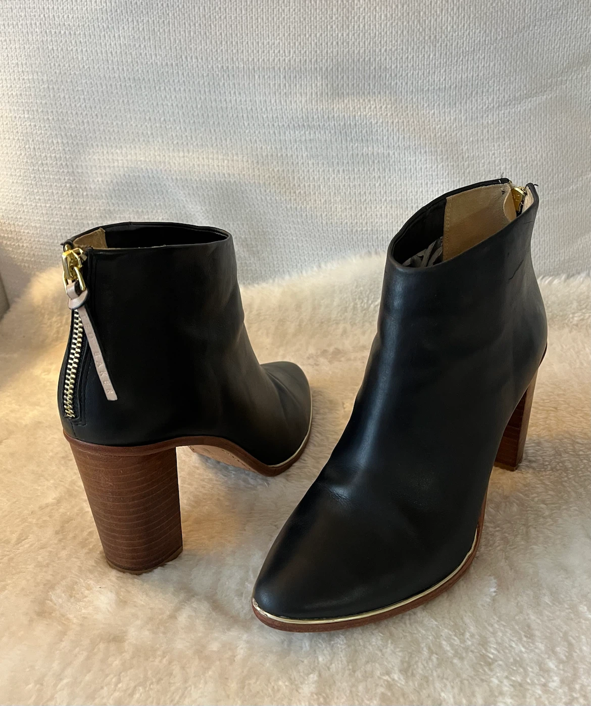 Ted Baker Black Leather Ankle Boots Size 8 - photo 2