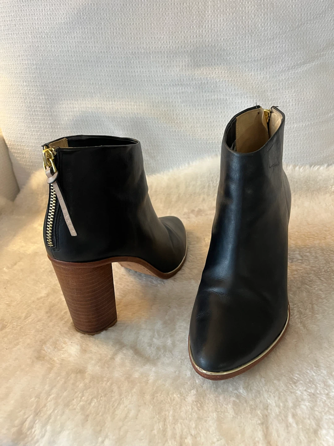 Ted Baker Black Leather Ankle Boots Size 8 - photo 5