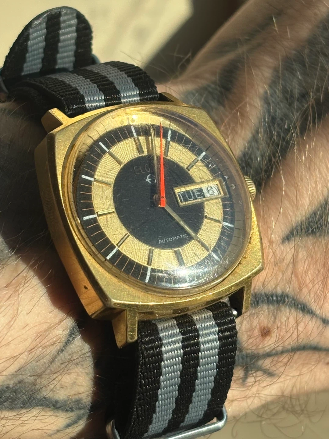 Vintage Elgin Automatic Watch Swiss made gold - photo 4