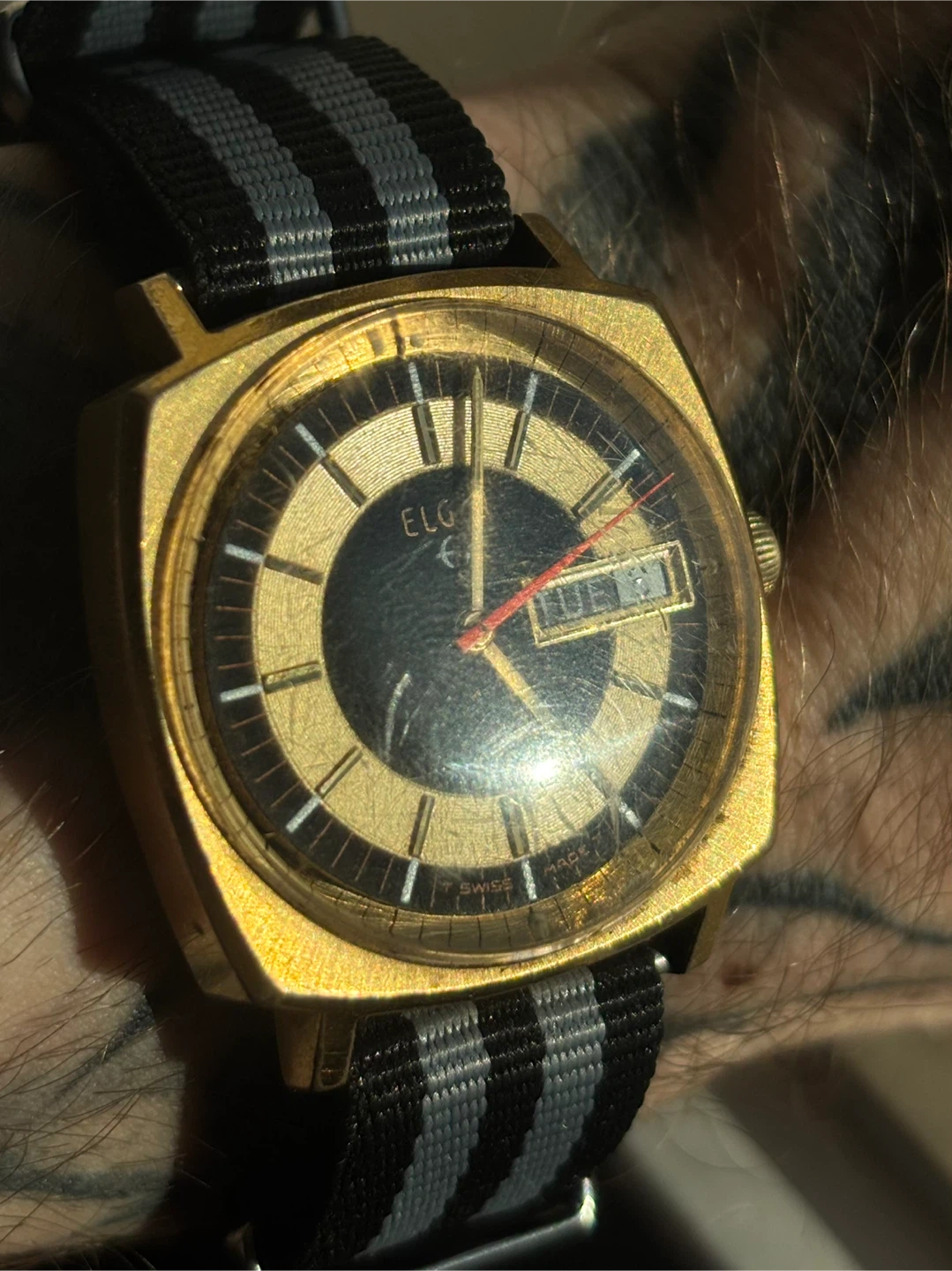 Vintage Elgin Automatic Watch Swiss made gold - photo 5