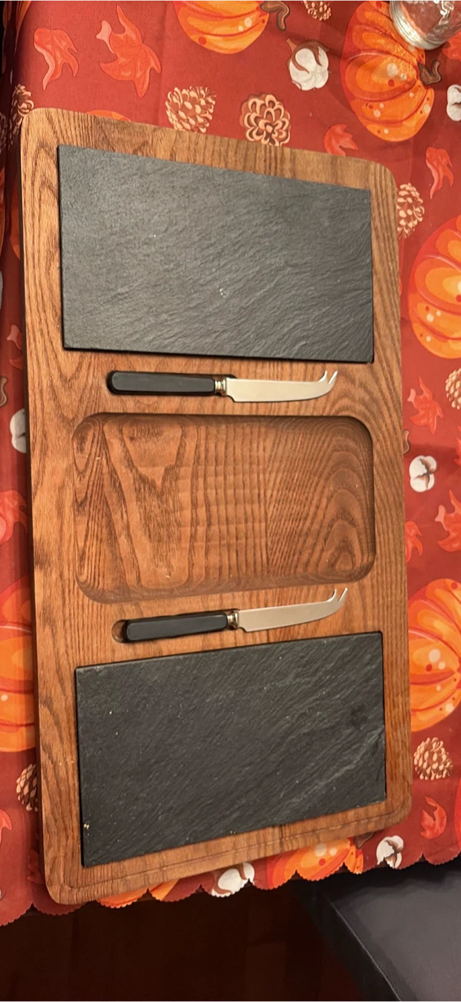 Wood and Slate Cheese Serving Board