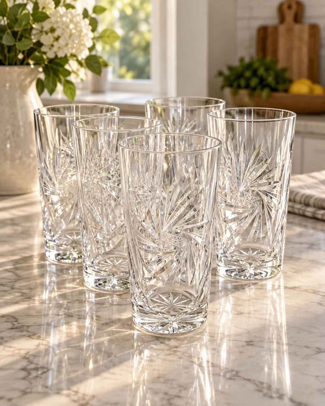 Set of 5 Crystal Highball Glasses - photo 2