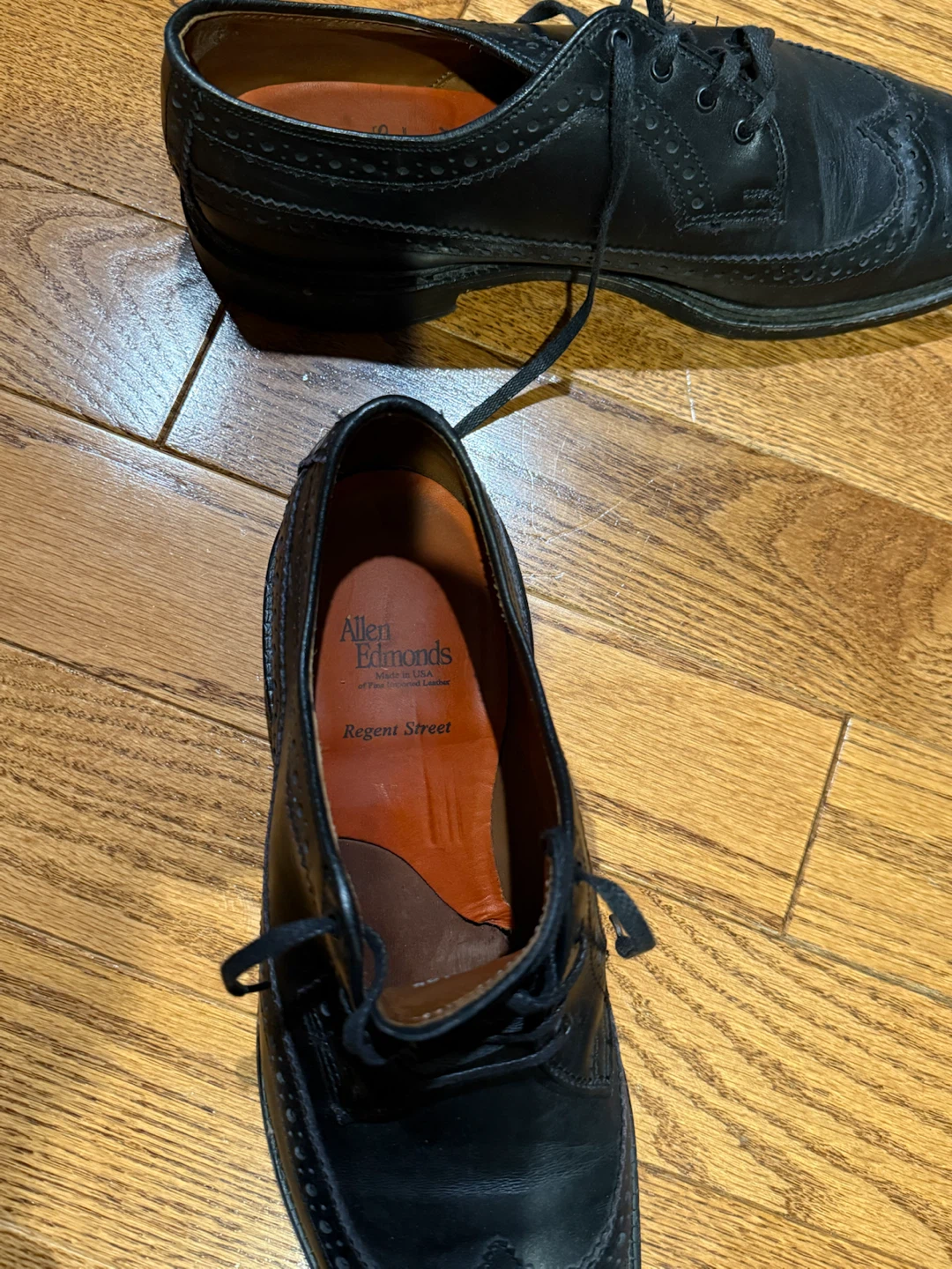 Allen Edmonds Regent Street Black Wingtip Shoes - photo 5