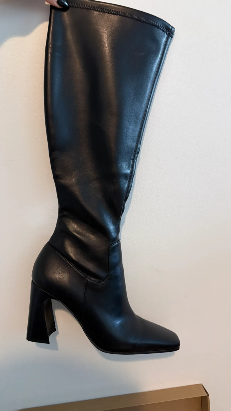 Steven Madden Black Knee-High Boots