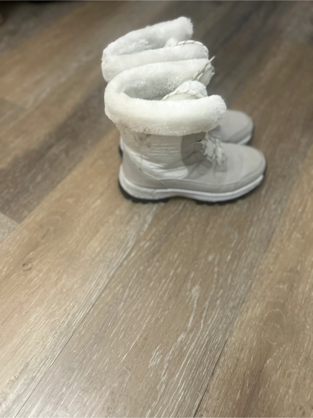 White Winter Boots with Faux Fur - photo 2