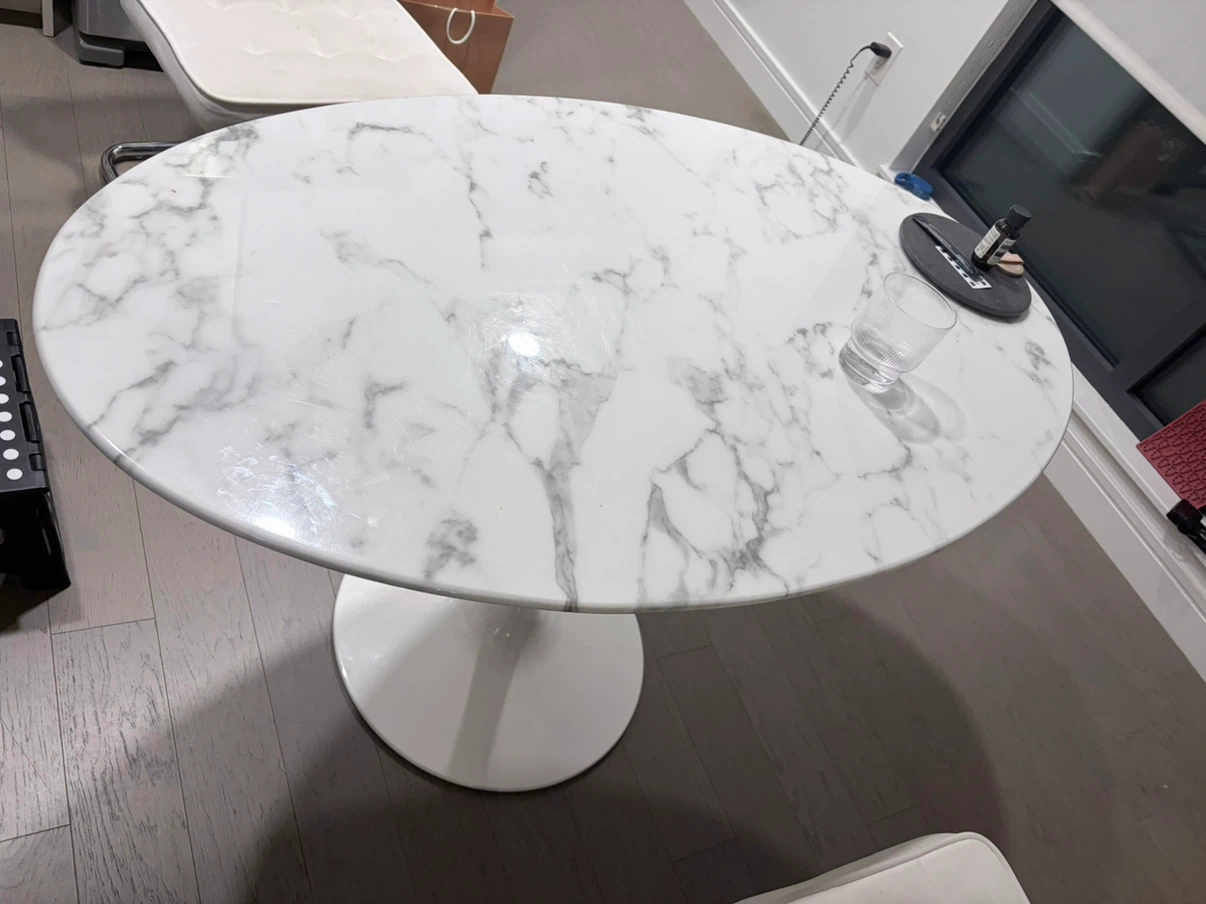 Oval Faux Marble Tulip Dining Table - photo 2