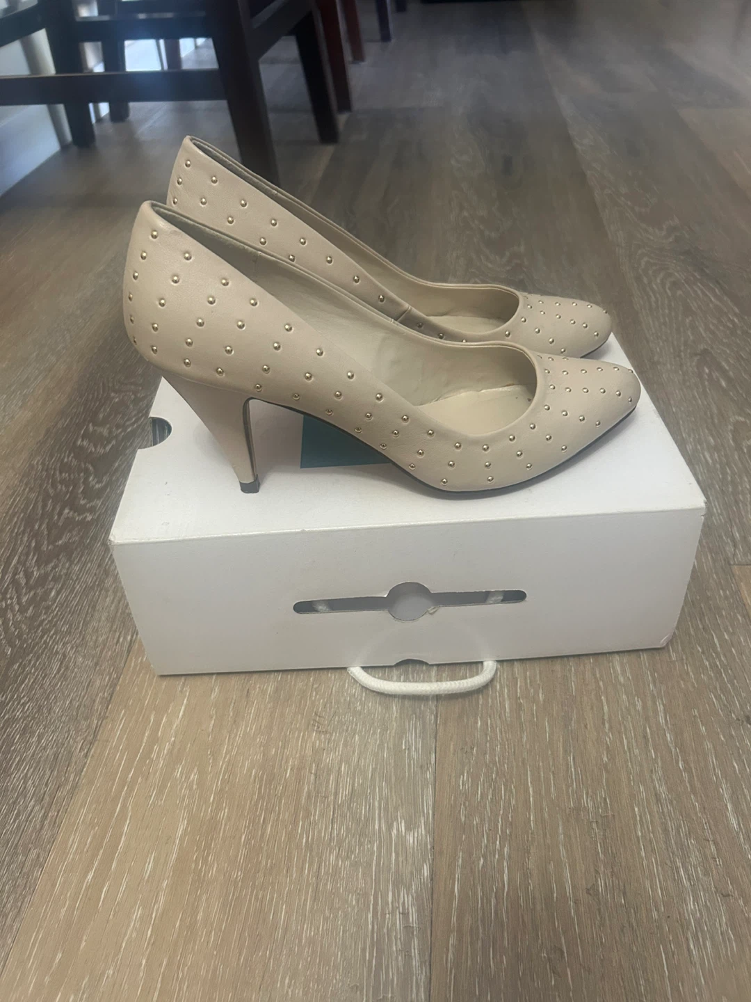 Call It Spring beige studded heels - photo 2