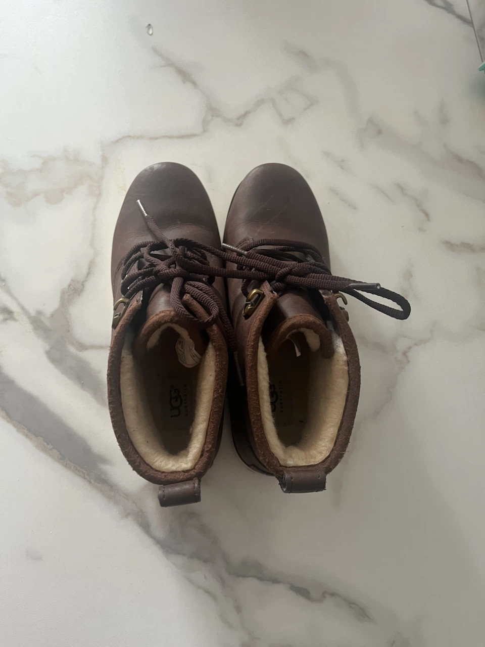 UGG Leather Lace-Up Boots Size 5