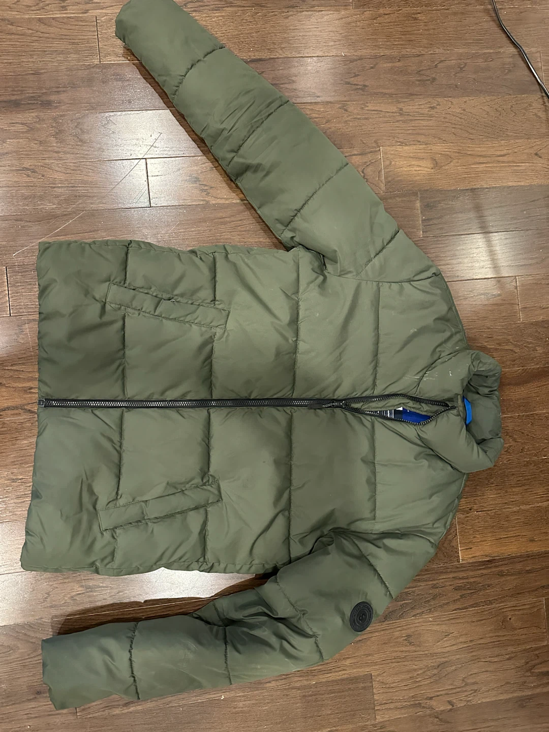 Men’s Jack & Jones Olive Puffer Jacket - Size M