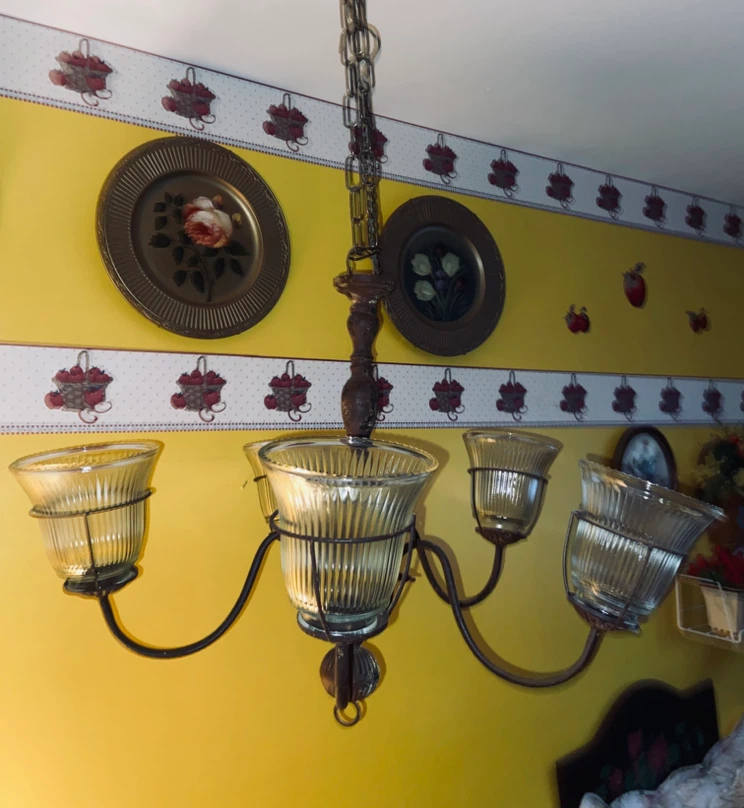Vintage Rustic Metal Candle Chandelier - photo 3