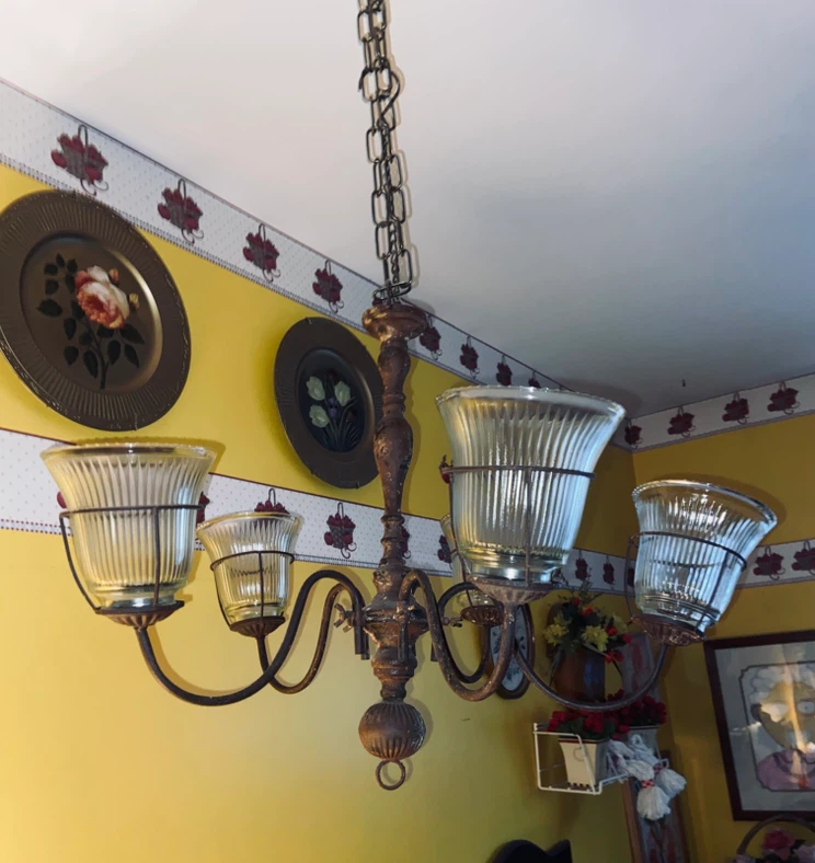 Vintage Rustic Metal Candle Chandelier - photo 4