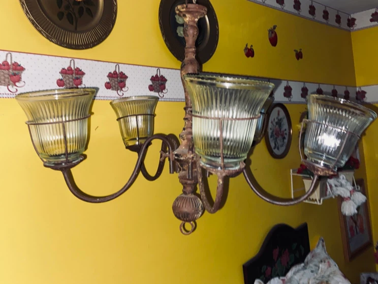 Vintage Rustic Metal Candle Chandelier - photo 5