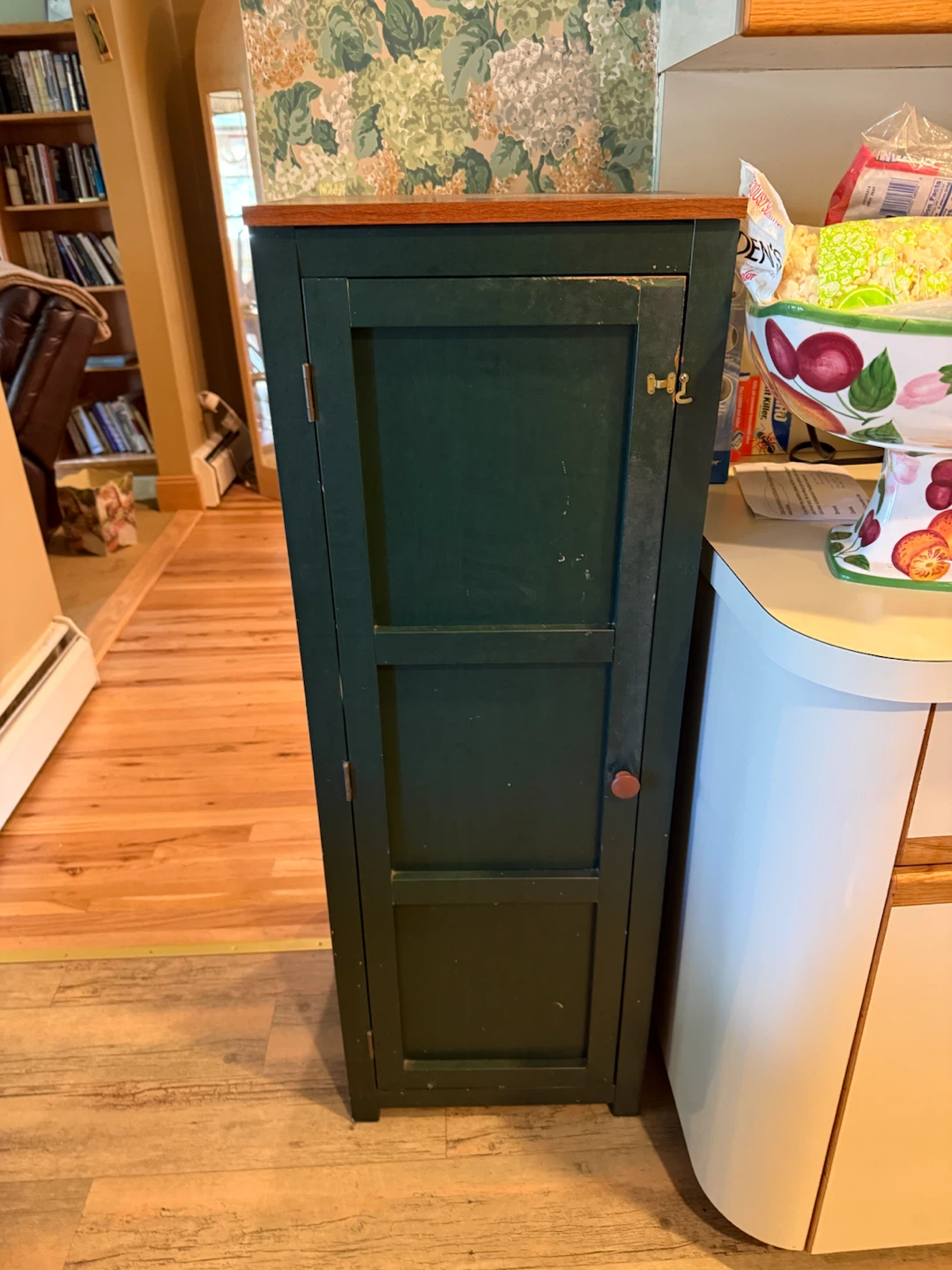 Tall Slim Green Storage Cabinet