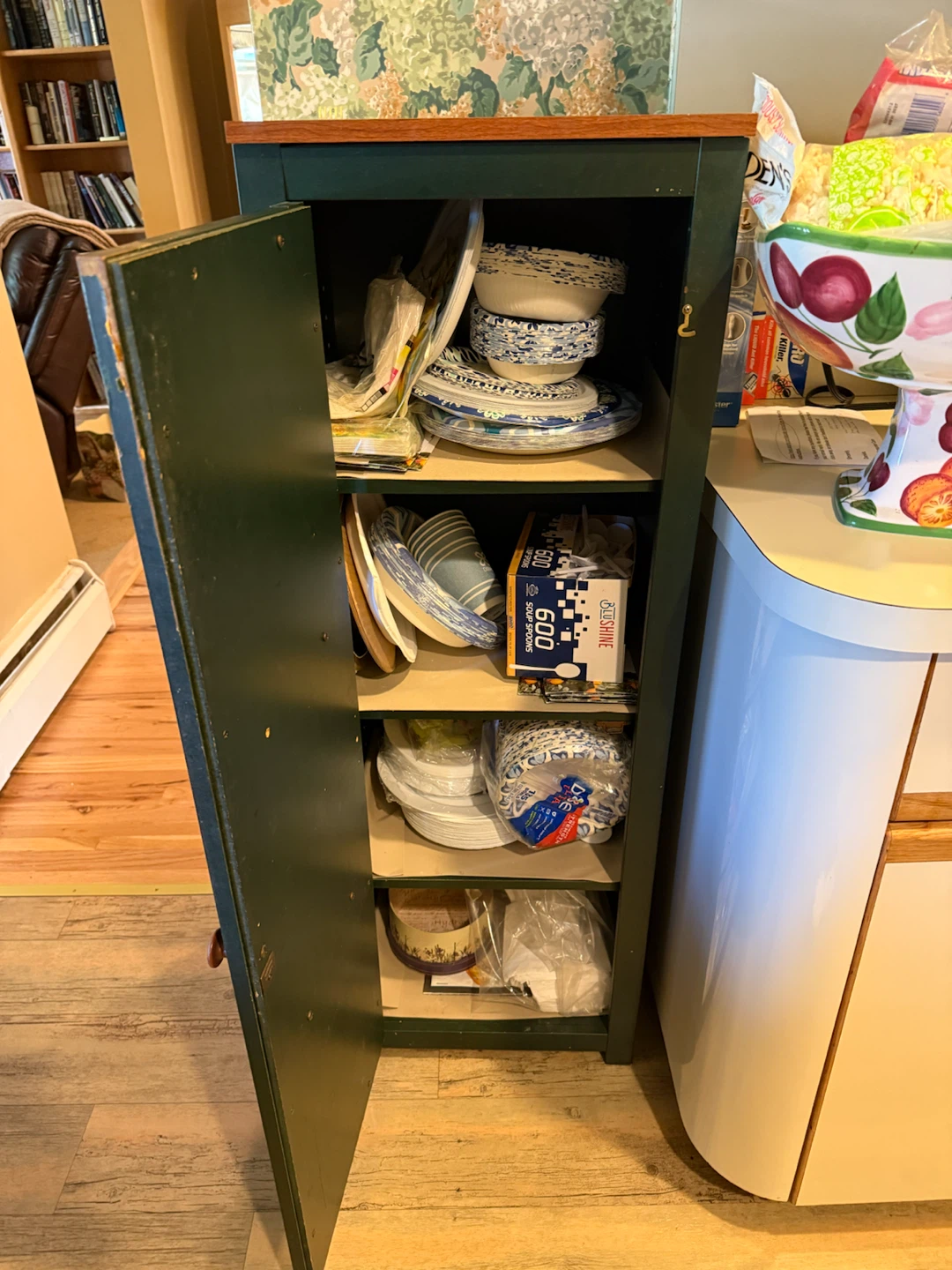 Tall Slim Green Storage Cabinet - photo 2