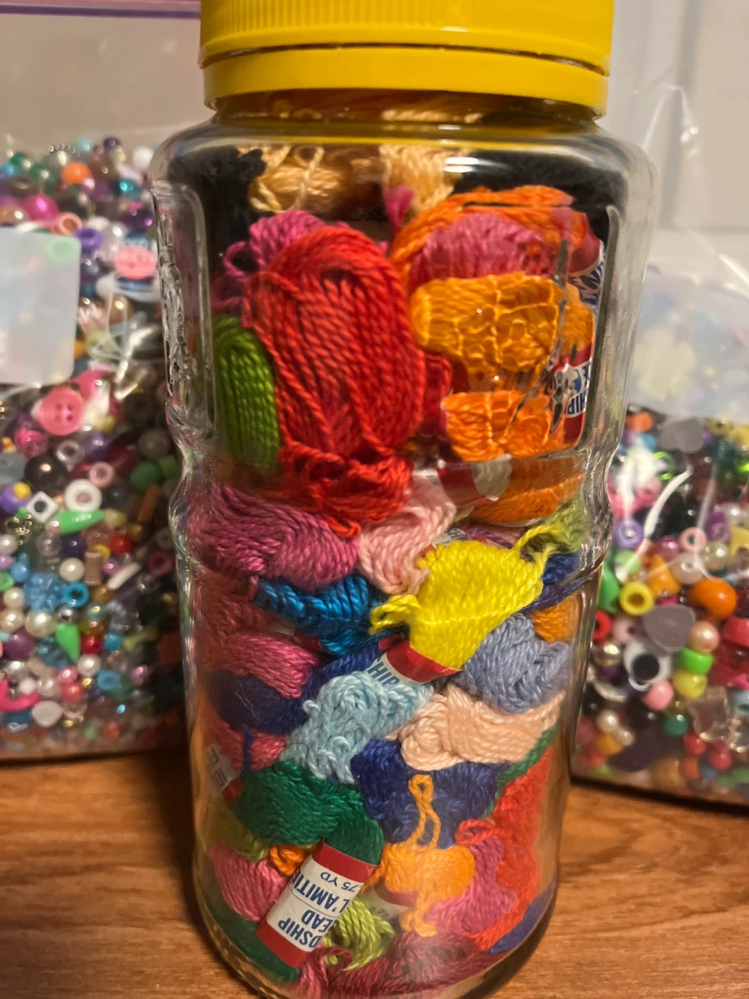 Two Big Bags of Assorted Beads and Friendship Bracelet Thread - photo 2