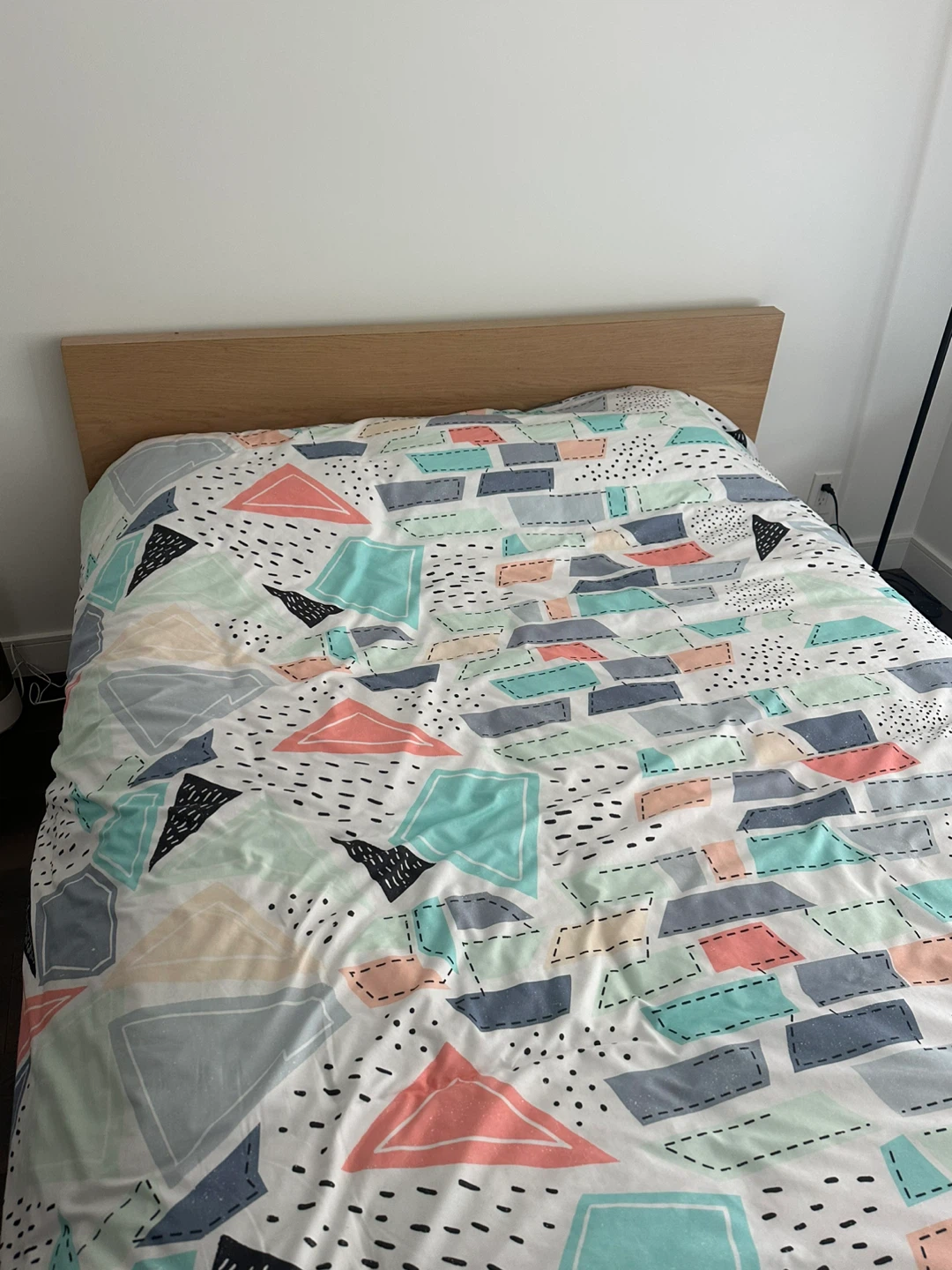 Modern Light Oak Bed Frame- LIKE NEW SIZE DOUBLE - MOVING SALE - photo 3