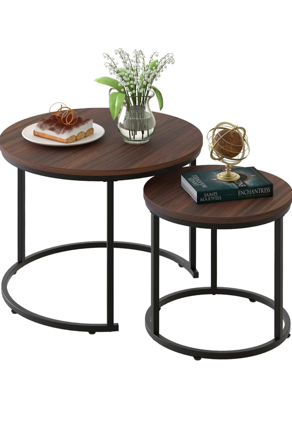 Set of Two Round Nesting Coffee Tables