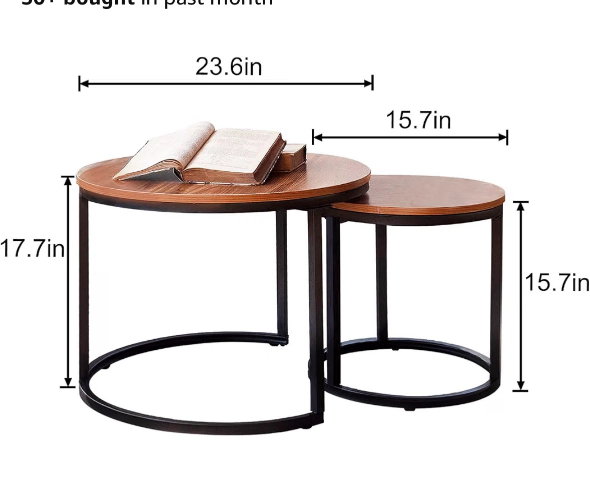 Set of Two Round Nesting Coffee Tables - photo 2