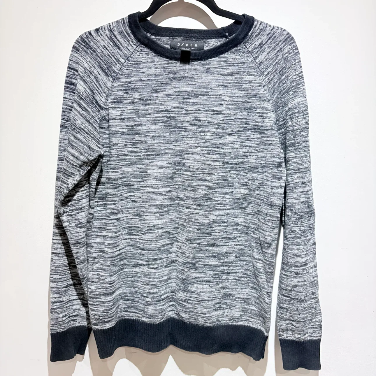 Grey and White Marled Knit Sweater
