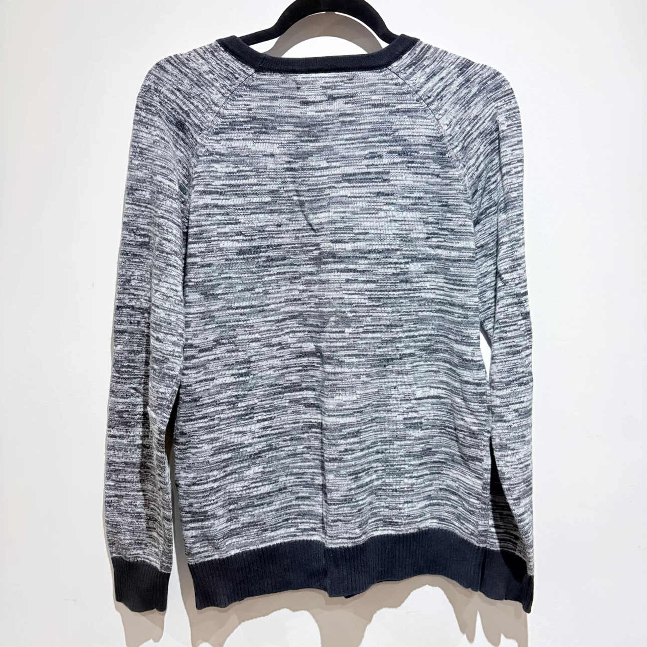Grey and White Marled Knit Sweater - photo 2