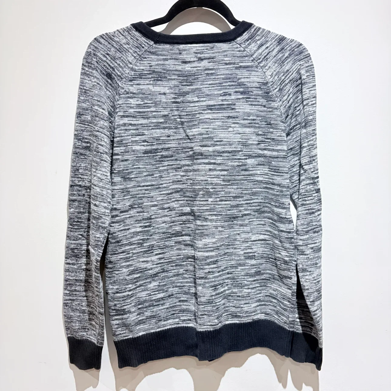 Grey and White Marled Knit Sweater - photo 2