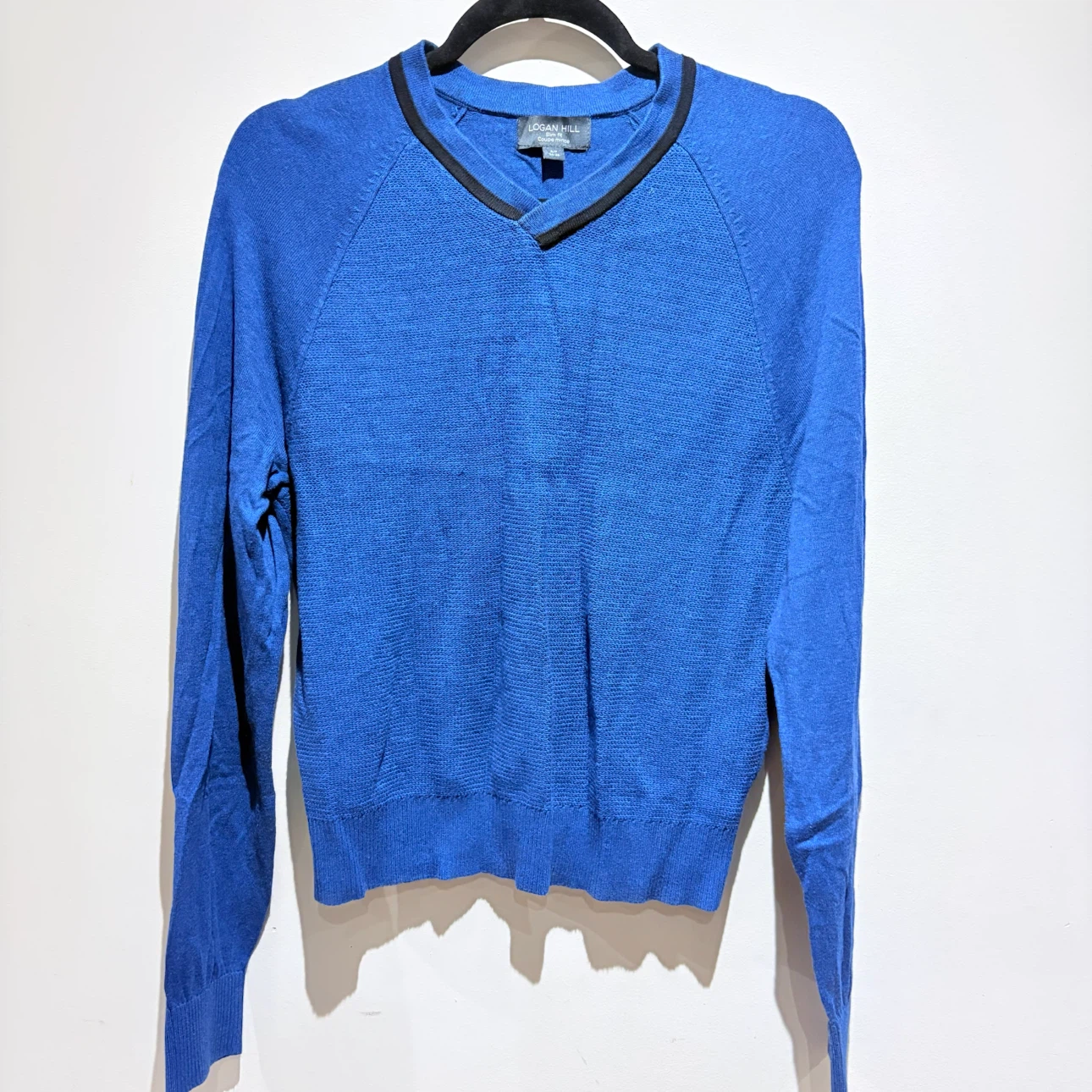 Logan Hill Blue Slim Fit Sweater
