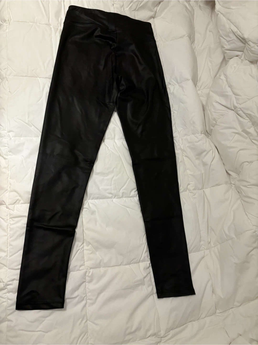 Black Faux Leather Leggings - photo 2