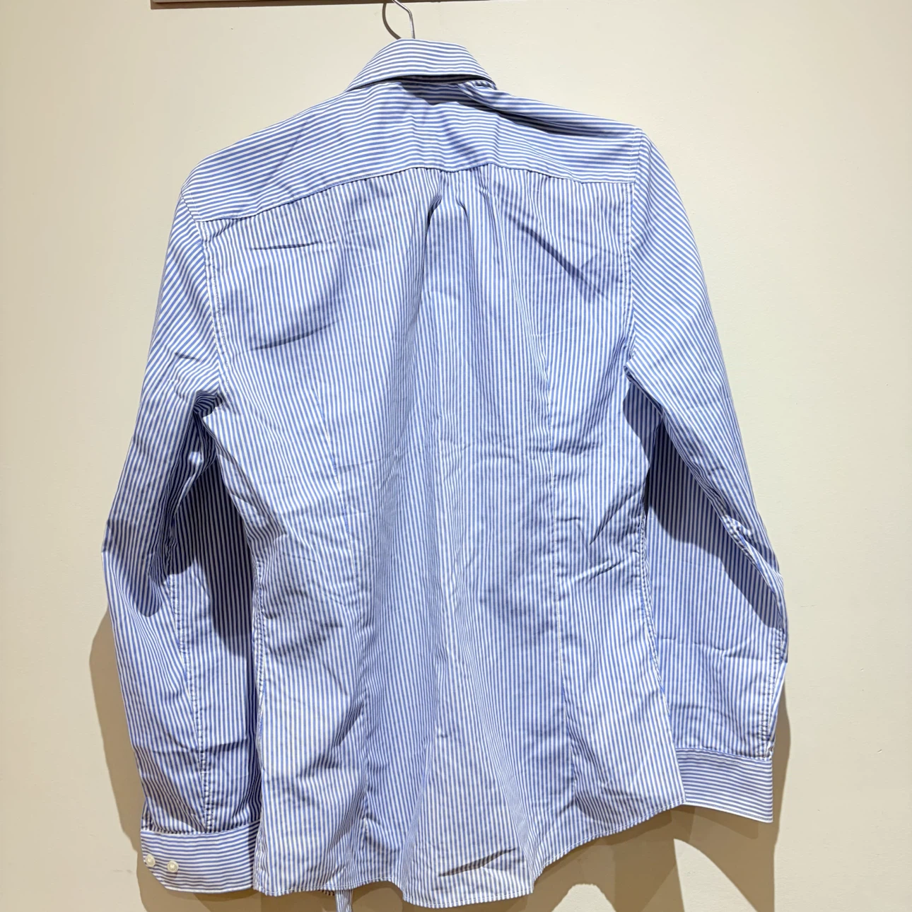 H&M Blue and White Striped Slim Fit Shirt - Size Small - photo 3