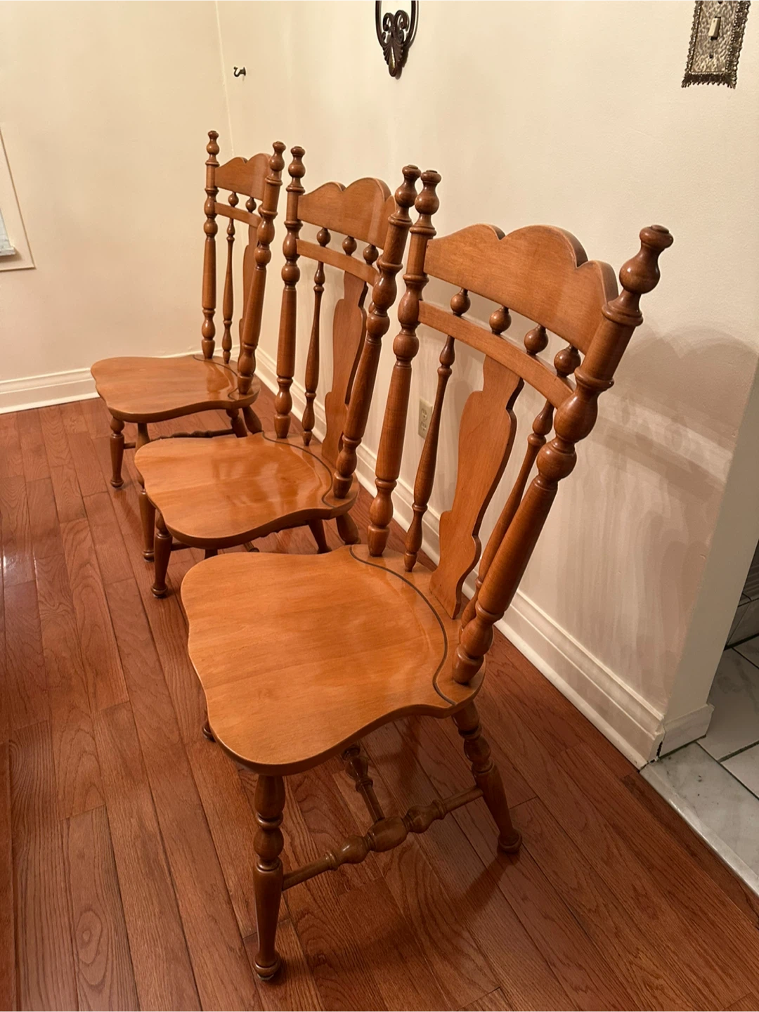 Set of 6 Wooden Dining Chairs